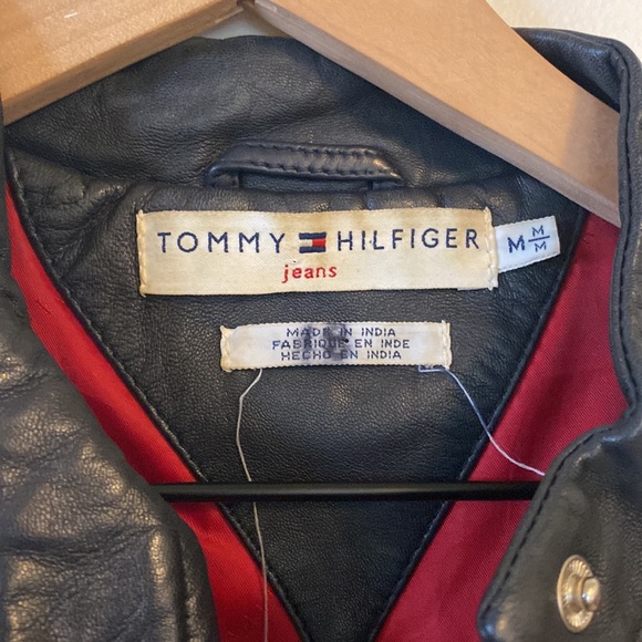 Tommy Hilfiger Women's Leather Jacket - White, Black, Red - Picture 2 of 5